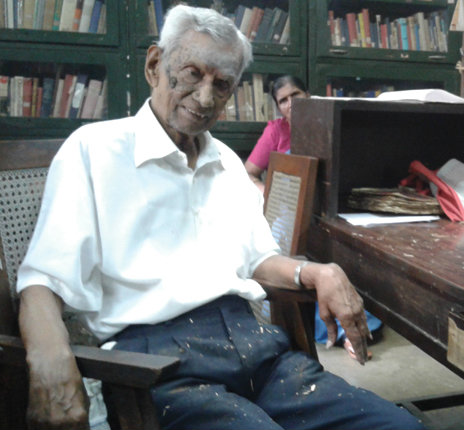 Venkatraman at his desk in his library.
