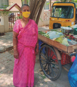 Vijaya, with her vegetable cart.